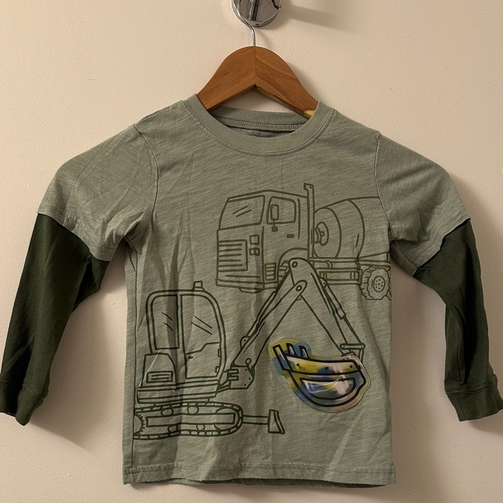Carter's Olive Construction Long Sleeve Tee